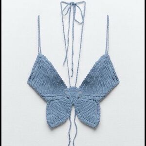 Zara butterfly crochet top